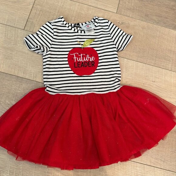 COUNTING DAISIES GIRLS RED AND BLACK 3T FUTURE LEADER SCHOOL DRESS - Picture 1 of 8
